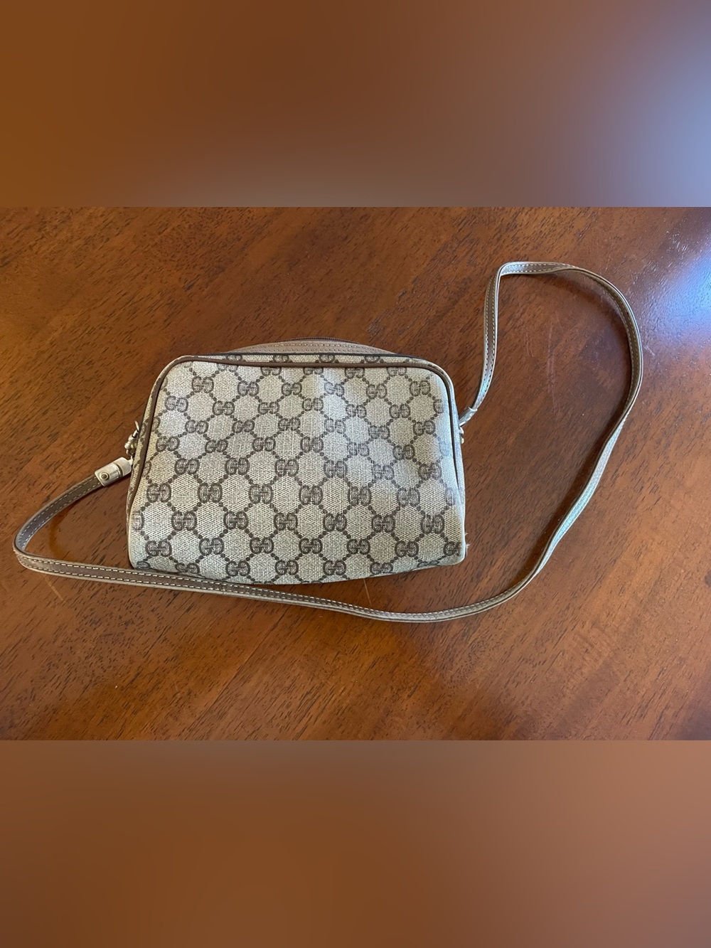 Gucci Vintage Micro GG Monogram Shoulder Bag- Brown & Beige